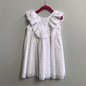 NWT Nueces White Cotton Eyelet Dress, Size 6A.